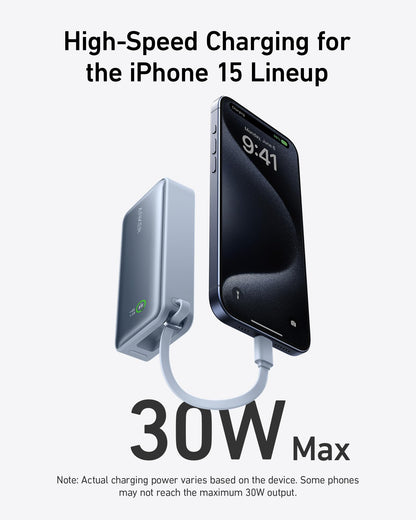 Anker Nano Power Bank (30W, Built-In USB-C Cable) - Mann