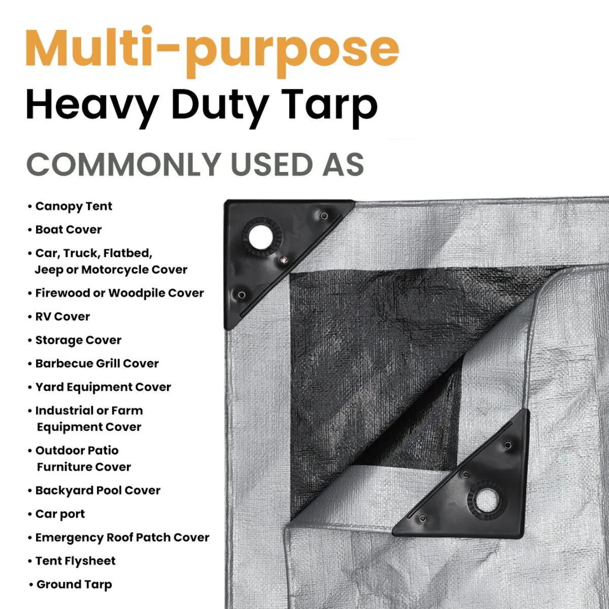 WDO 20’ x 20’ Super Heavy Duty Poly Tarp