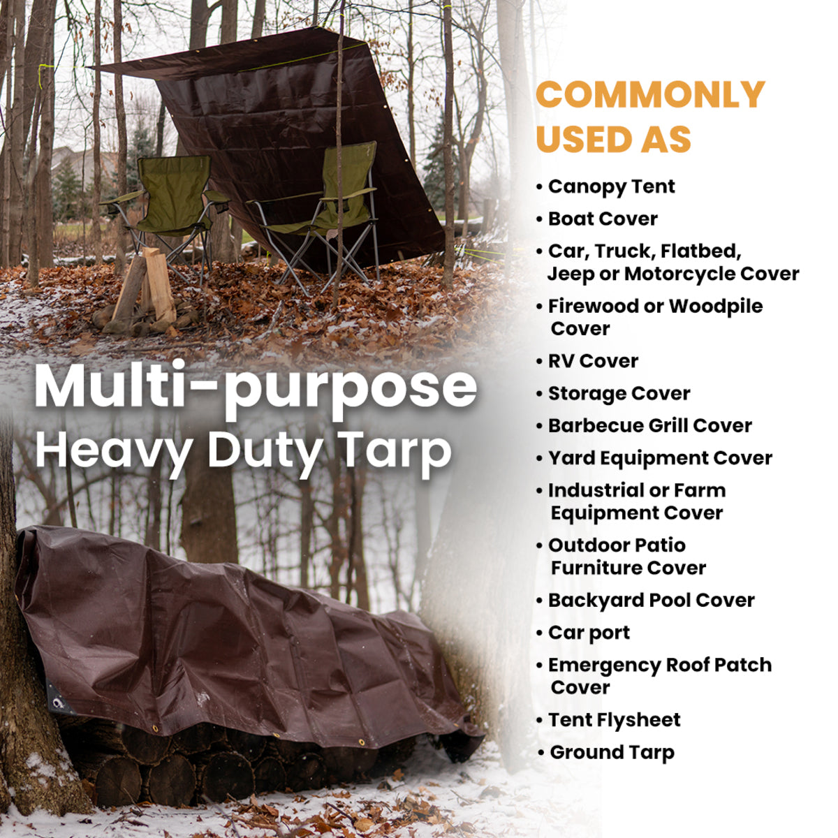WDO 20’ x 20’ Super Heavy Duty Poly Tarp