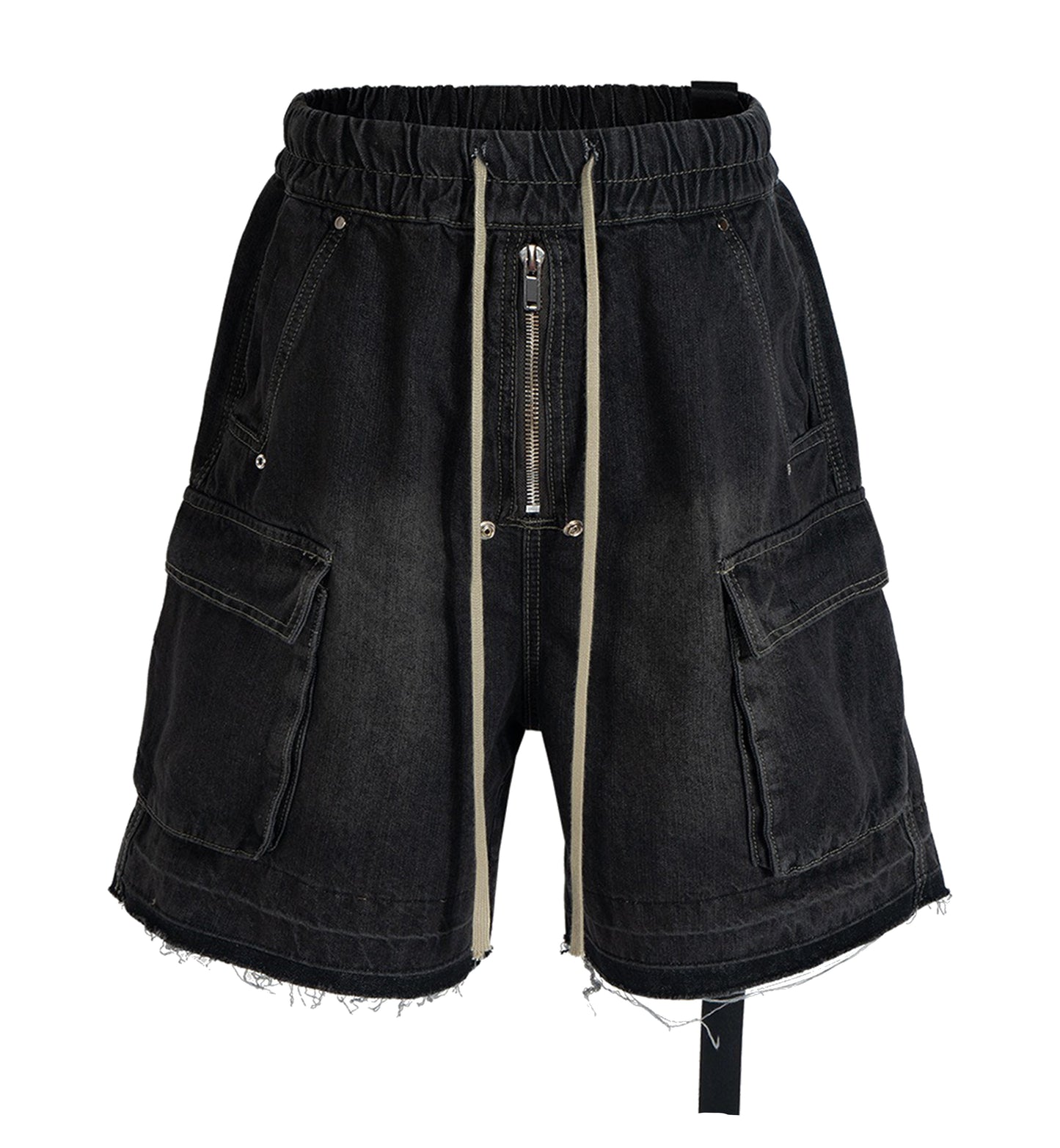 UNDEVELOPED Noir Drawstring Denim Cargo