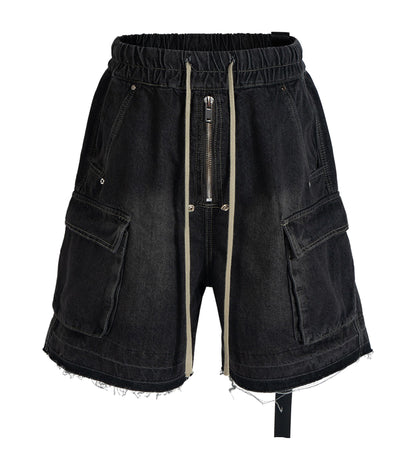 UNDEVELOPED Noir Drawstring Denim Cargo