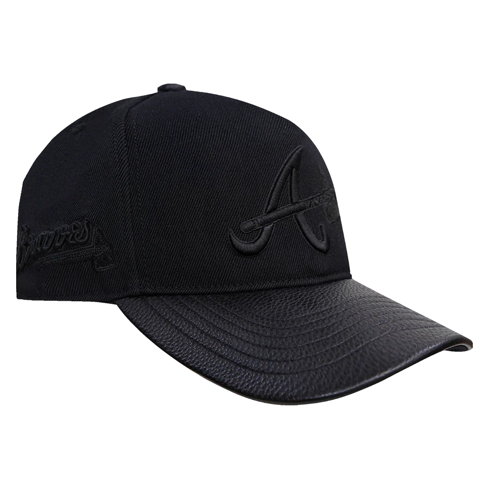 Atlanta Braves - MLB Blackout Pinch Front Strapback Men's Hat - Mann