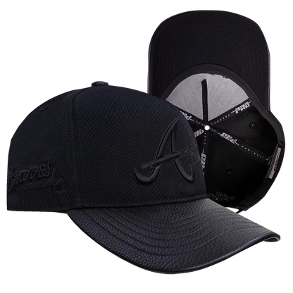Atlanta Braves - MLB Blackout Pinch Front Strapback Men's Hat - Mann