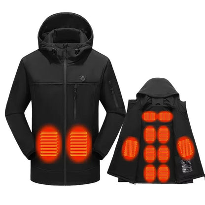 LITEGUEST 10-Zone Softshell Heated Jacket – USB Winter Jacket - Mann