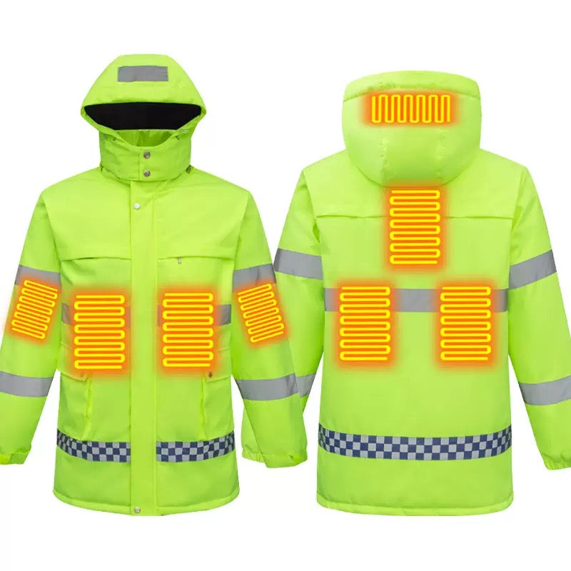 LITEGUEST USB Heated Reflective Waterproof Work Jacket For Winter - Mann
