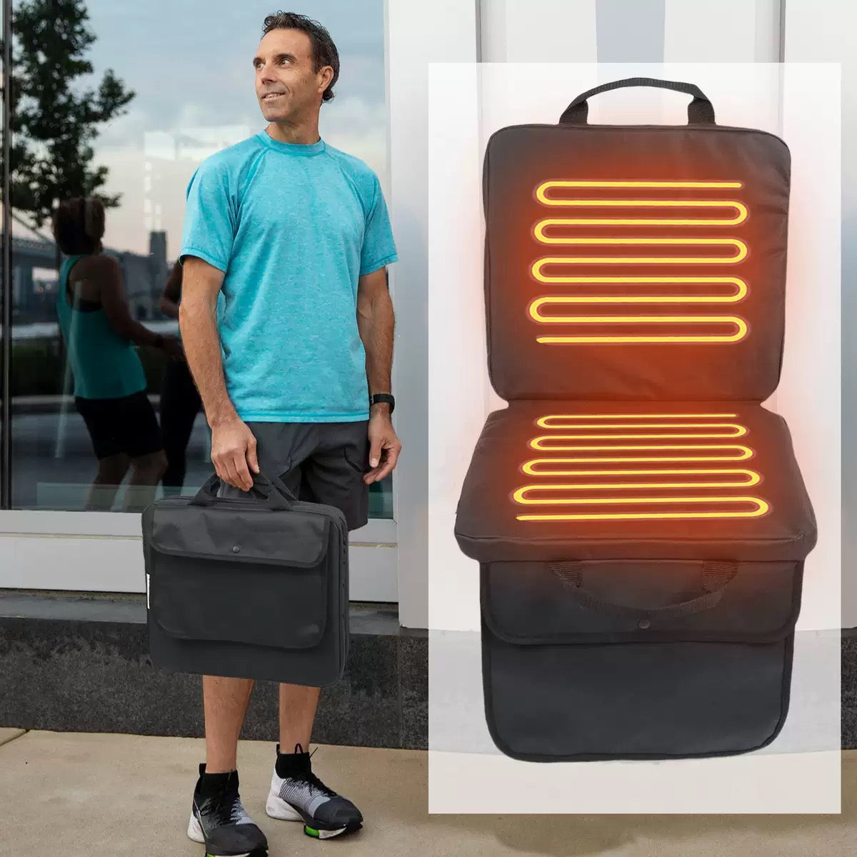 LITEGUEST USB Heated Stadium Seat Cushion – Warm Comfort on Bleachers - Mann