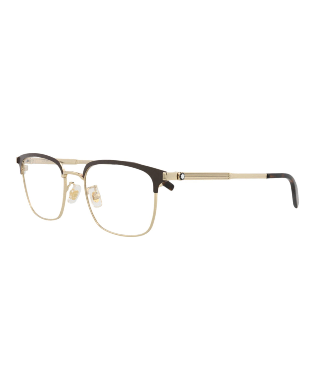 Montblanc Square-Frame Metal Optical Frames 'Gold/Brown'