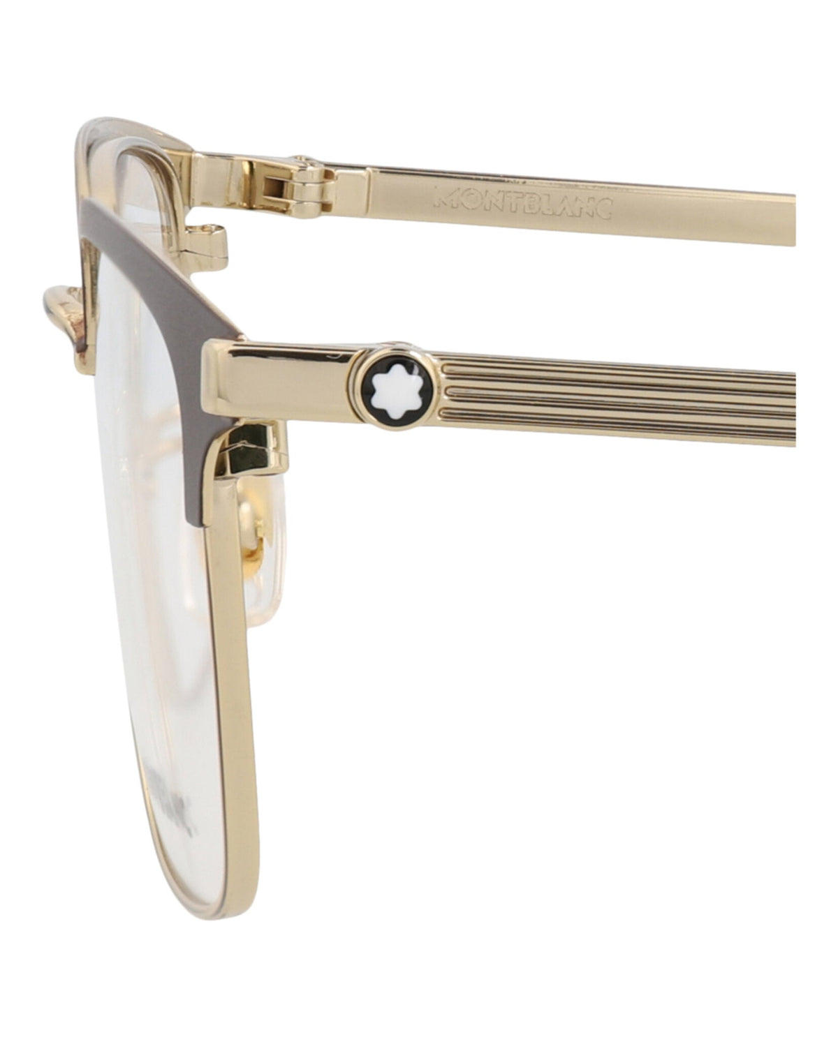 Montblanc Square-Frame Metal Optical Frames 'Gold/Brown'