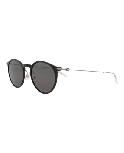 Montblanc Round-Frame Injection Sunglasses 'Black/Grey'