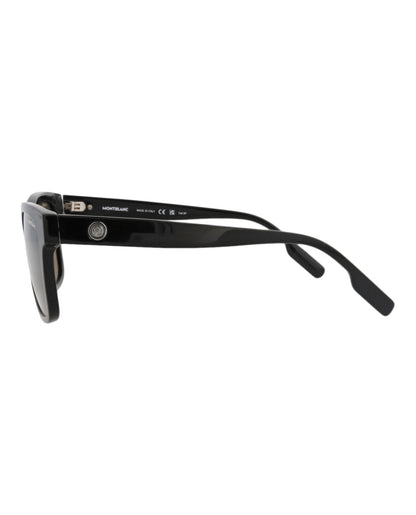 Montblanc Square-Frame Acetate Sunglasses 'Black/Grey'