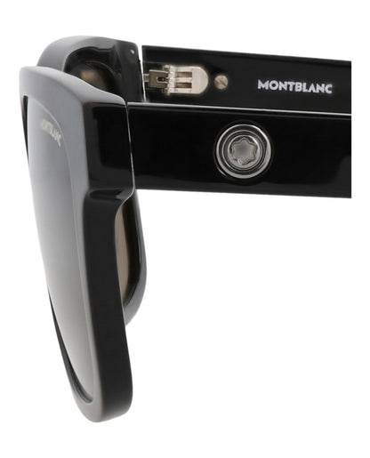 Montblanc Square-Frame Acetate Sunglasses 'Black/Grey'