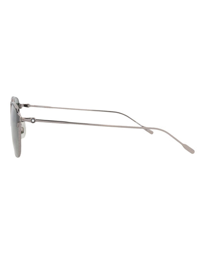 Montblanc Square-Frame Metal Sunglasses 'Green/Silver'