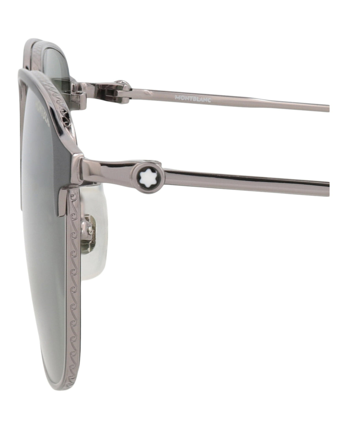 Montblanc Square-Frame Metal Sunglasses 'Green/Silver'