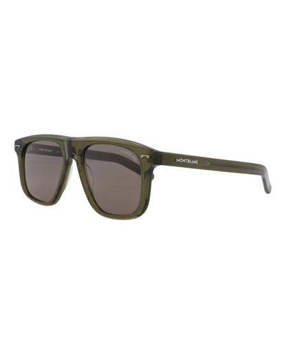 Montblanc Square-Frame Acetate Sunglasses 'Brown/Green'