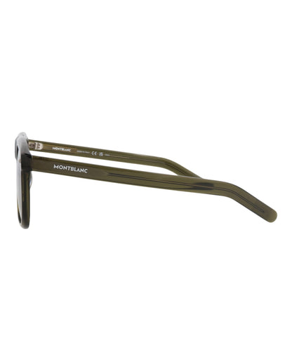 Montblanc Square-Frame Acetate Sunglasses 'Brown/Green'