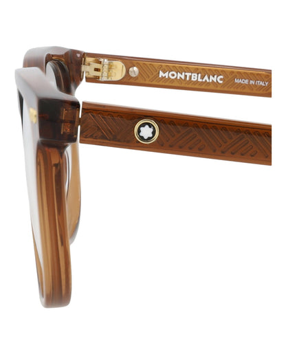 Montblanc Square-Frame Recycled Acetate Optical Frames 'Brown'