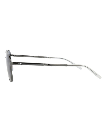 Montblanc Aviator-Frame Metal Sunglasses 'Blue/Silver'