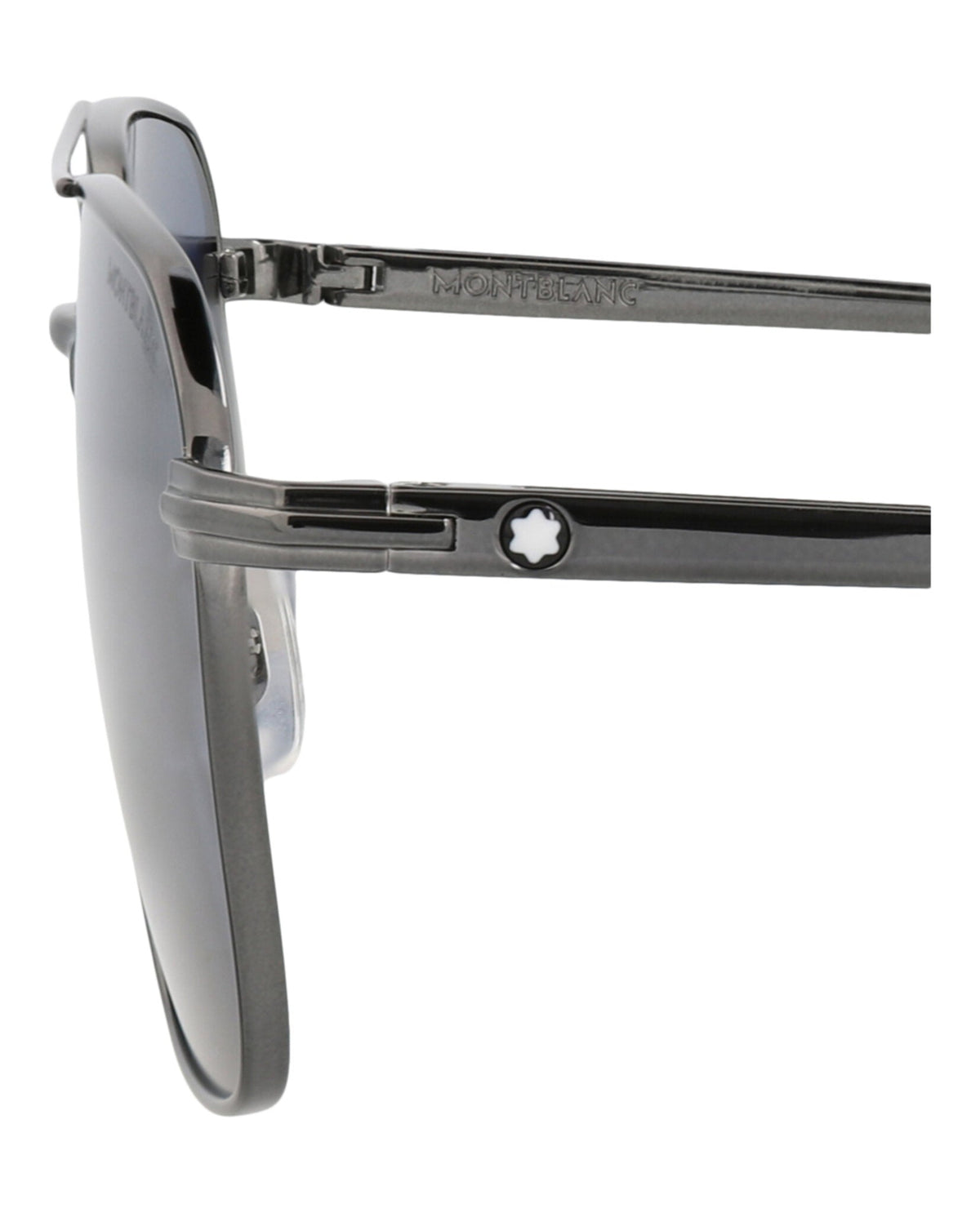 Montblanc Aviator-Frame Metal Sunglasses 'Blue/Silver'