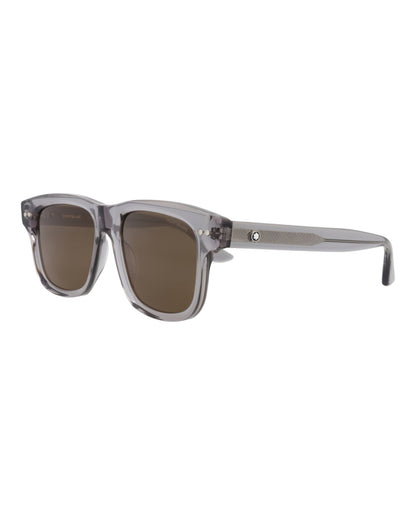 Montblanc Square-Frame Recycled Acetate Sunglasses 'Brown/Grey'