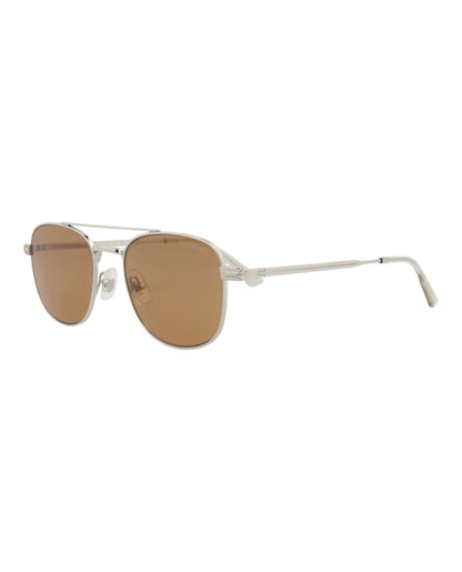 Montblanc Aviator-Frame Metal Sunglasses 'Brown/Silver'