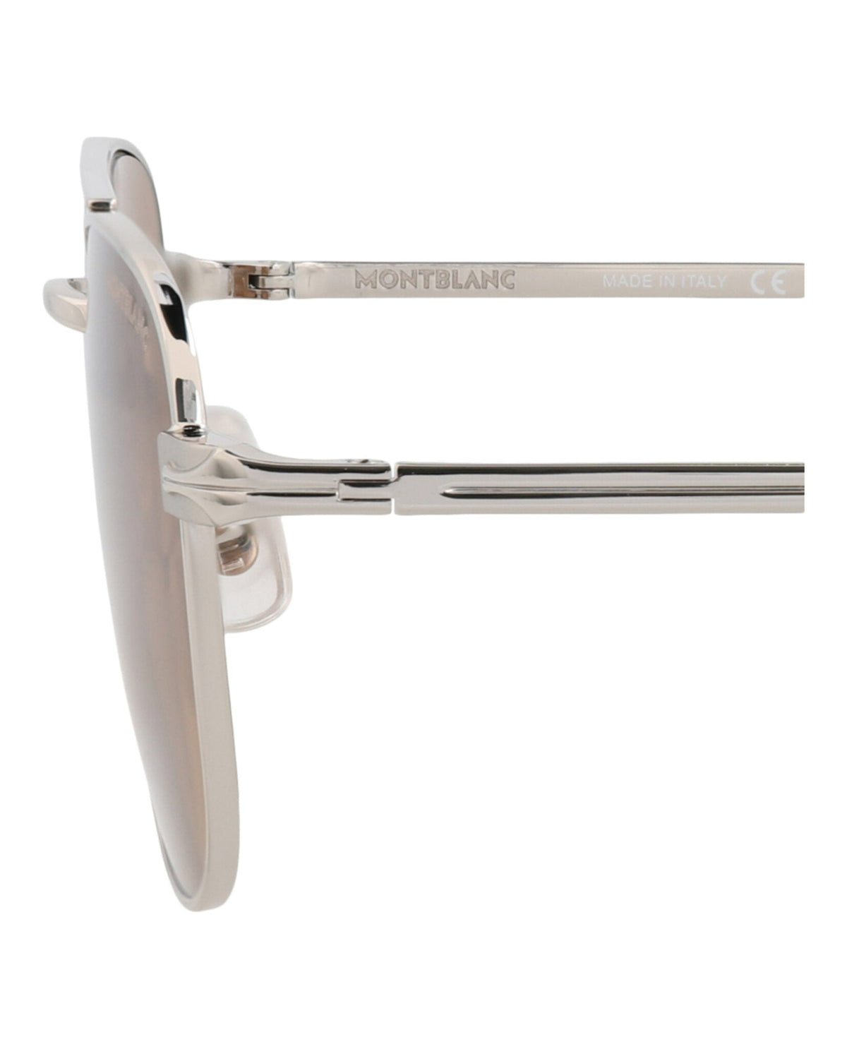 Montblanc Aviator-Frame Metal Sunglasses 'Brown/Silver'