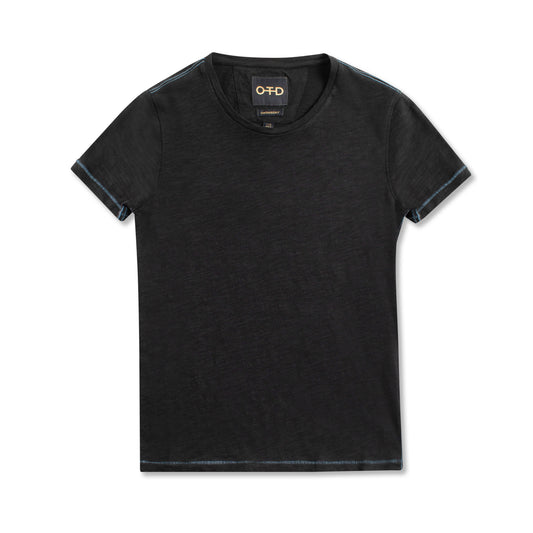 OTD Short Sleeve Crewneck Knit Tee (Black) - Mann