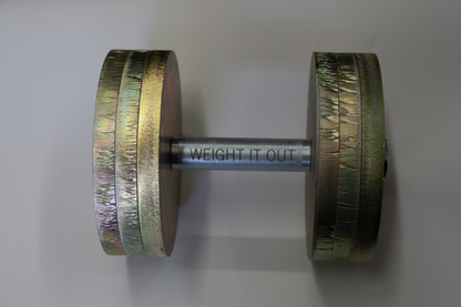 Weight It Out - Adjustable Standard 1" Dumbbell Handles Screwable Pair and Collars - Stainless Steel