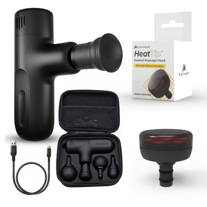 PlayMakar MVPmini Percussion Massage System with Vibration & Premum Silicone Massage Heads with Impact Control that Contour to Your Body
