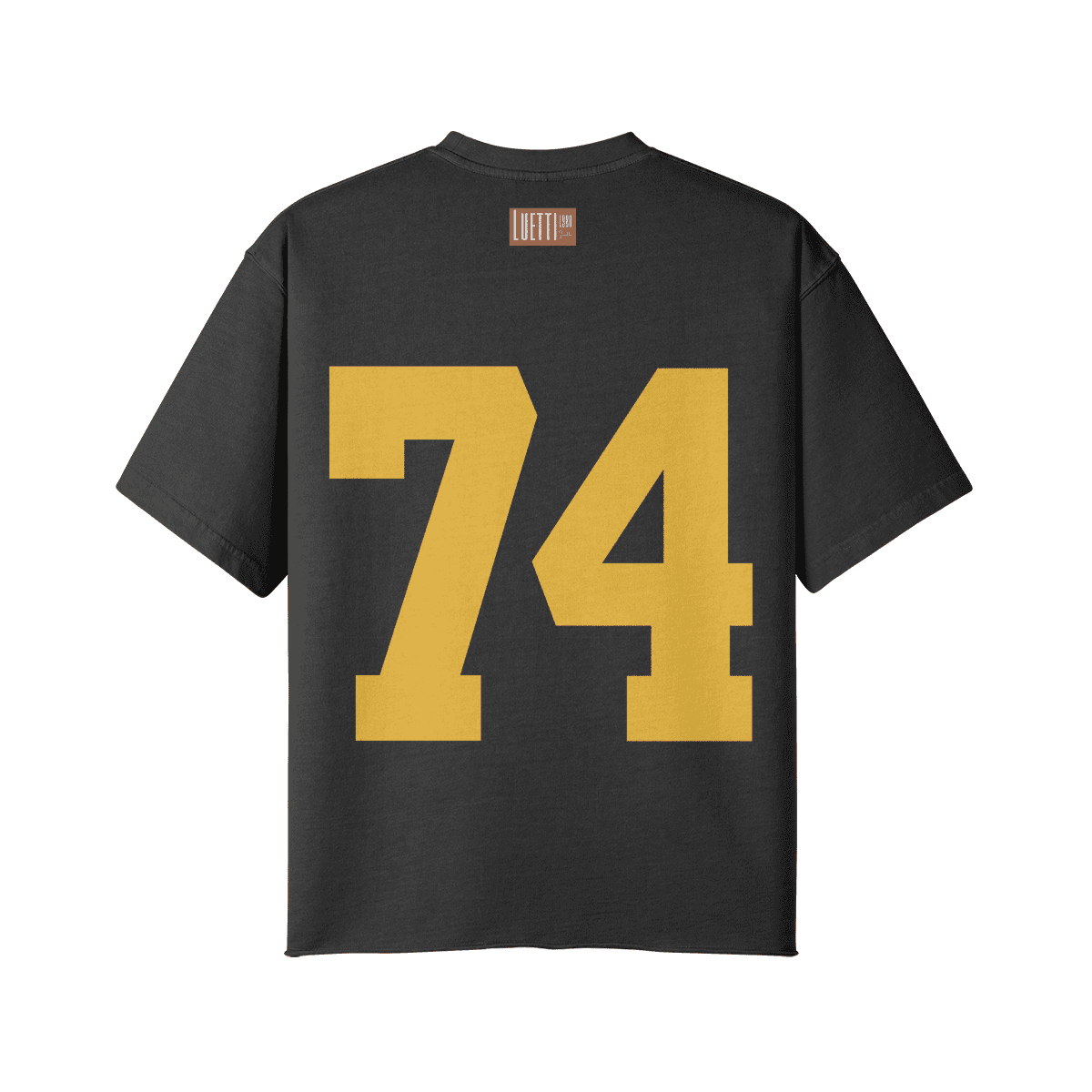 Luetti 1980 Premium Quality SFAX Vintage Varsity Script Raw Hem Oversized Faded Tee - Mann