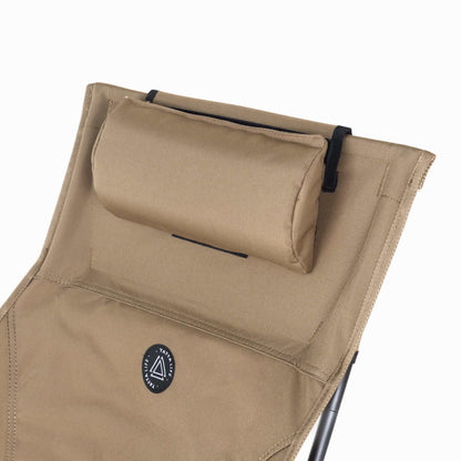 High Back Ultralight Folding Camping Chair with Storage Pouch and Cushion in Khaki.