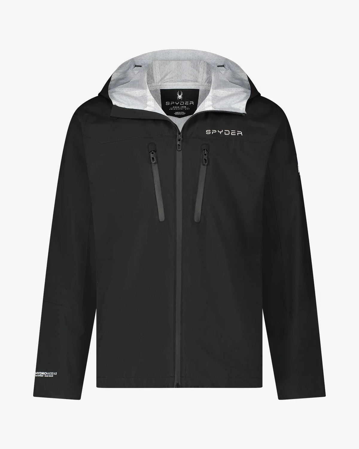 Size L Spyder Overcast Rain Jacket - Black