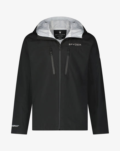 Size L Spyder Overcast Rain Jacket - Black