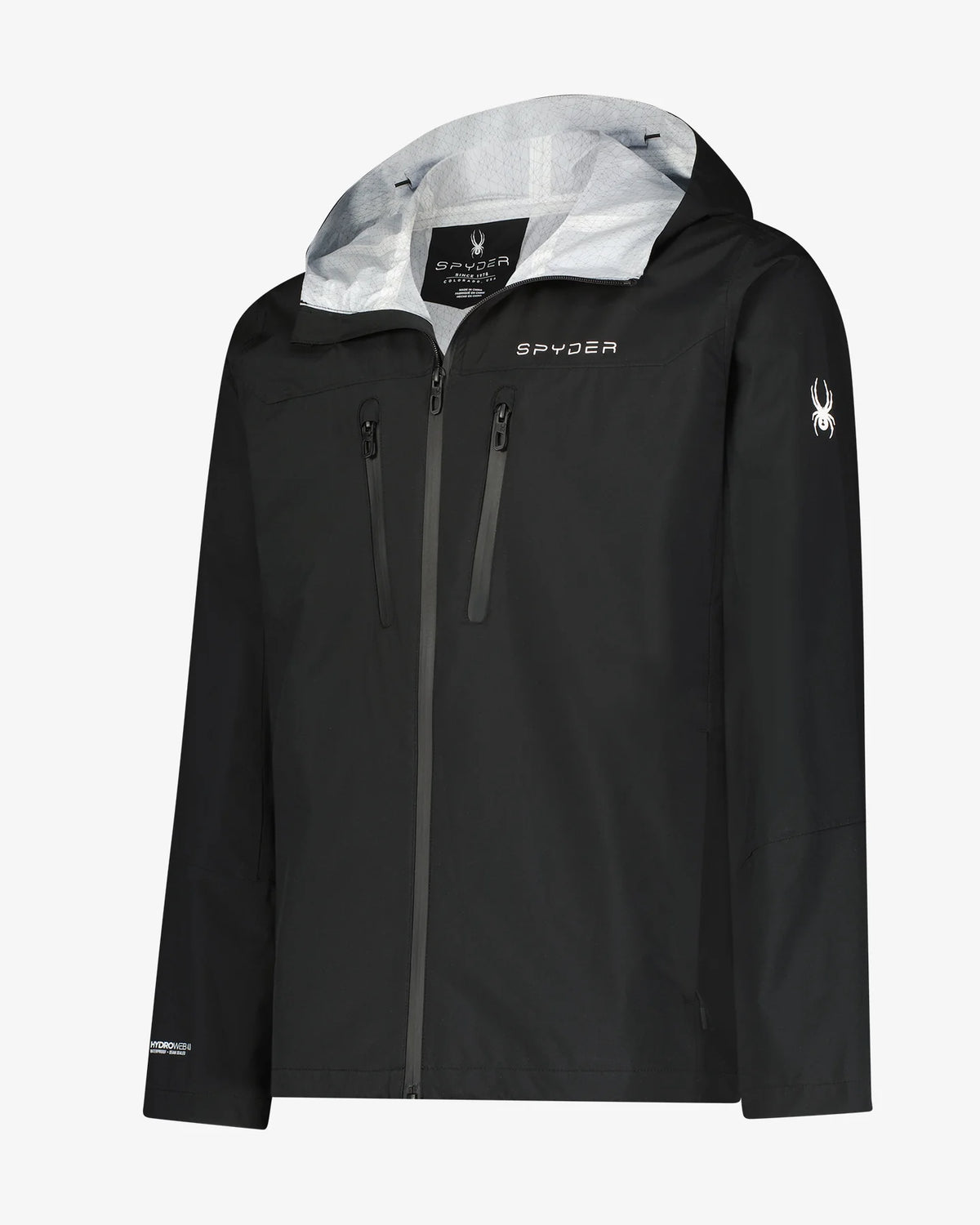 Size L Spyder Overcast Rain Jacket - Black
