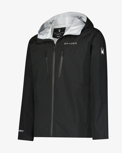 Size L Spyder Overcast Rain Jacket - Black