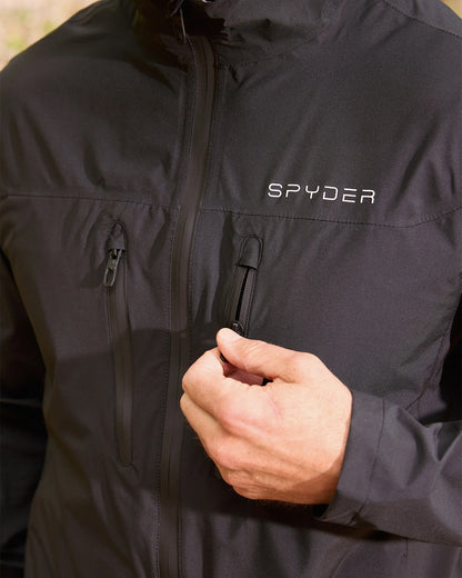 Size L Spyder Overcast Rain Jacket - Black