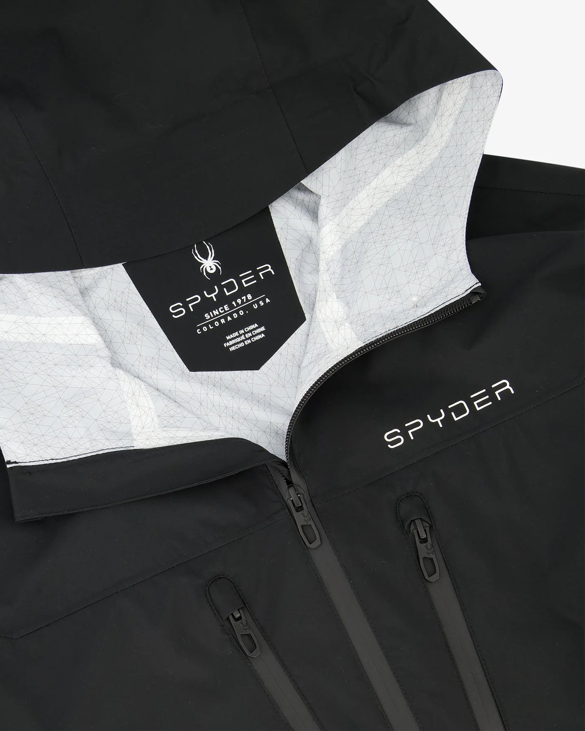 Size L Spyder Overcast Rain Jacket - Black