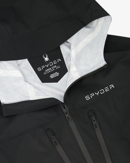 Size L Spyder Overcast Rain Jacket - Black