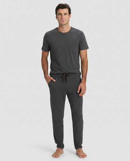 Cozy Earth Bamboo Stretch-Knit Short Sleeve Tee & Pant Pajama Set