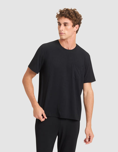 Cozy Earth Bamboo Stretch-Knit Short Sleeve Tee & Pant Pajama Set