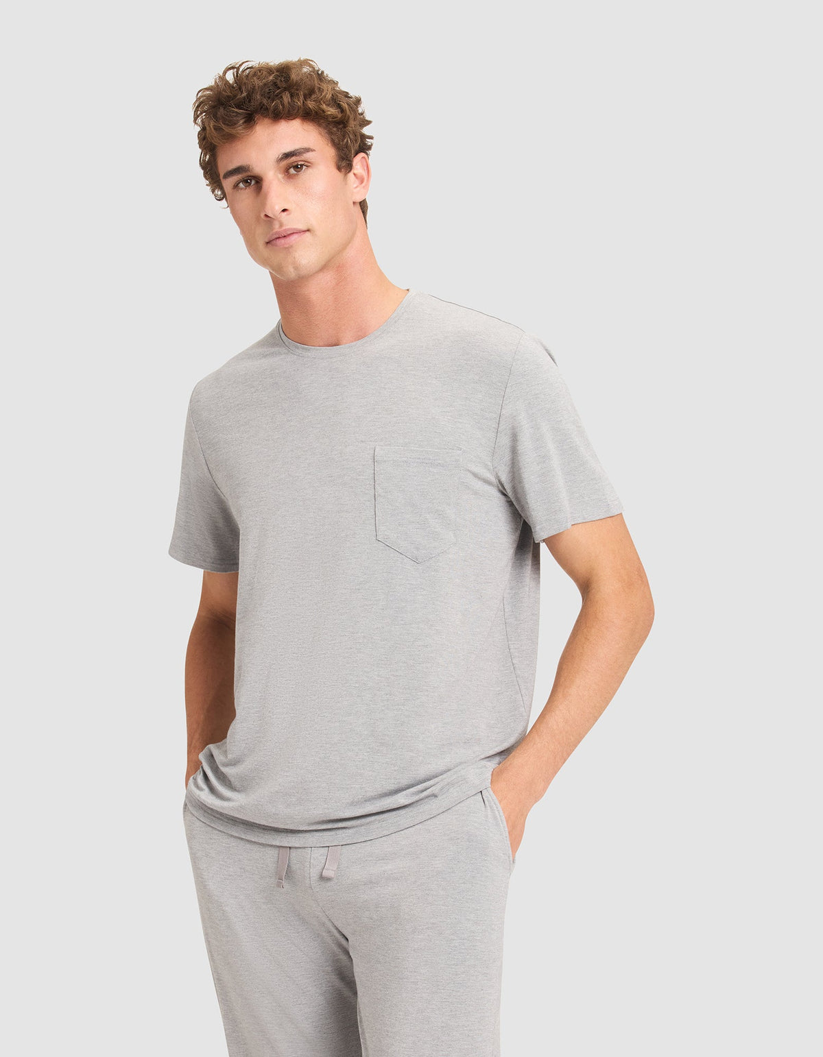 Cozy Earth Bamboo Stretch-Knit Short Sleeve Tee & Pant Pajama Set