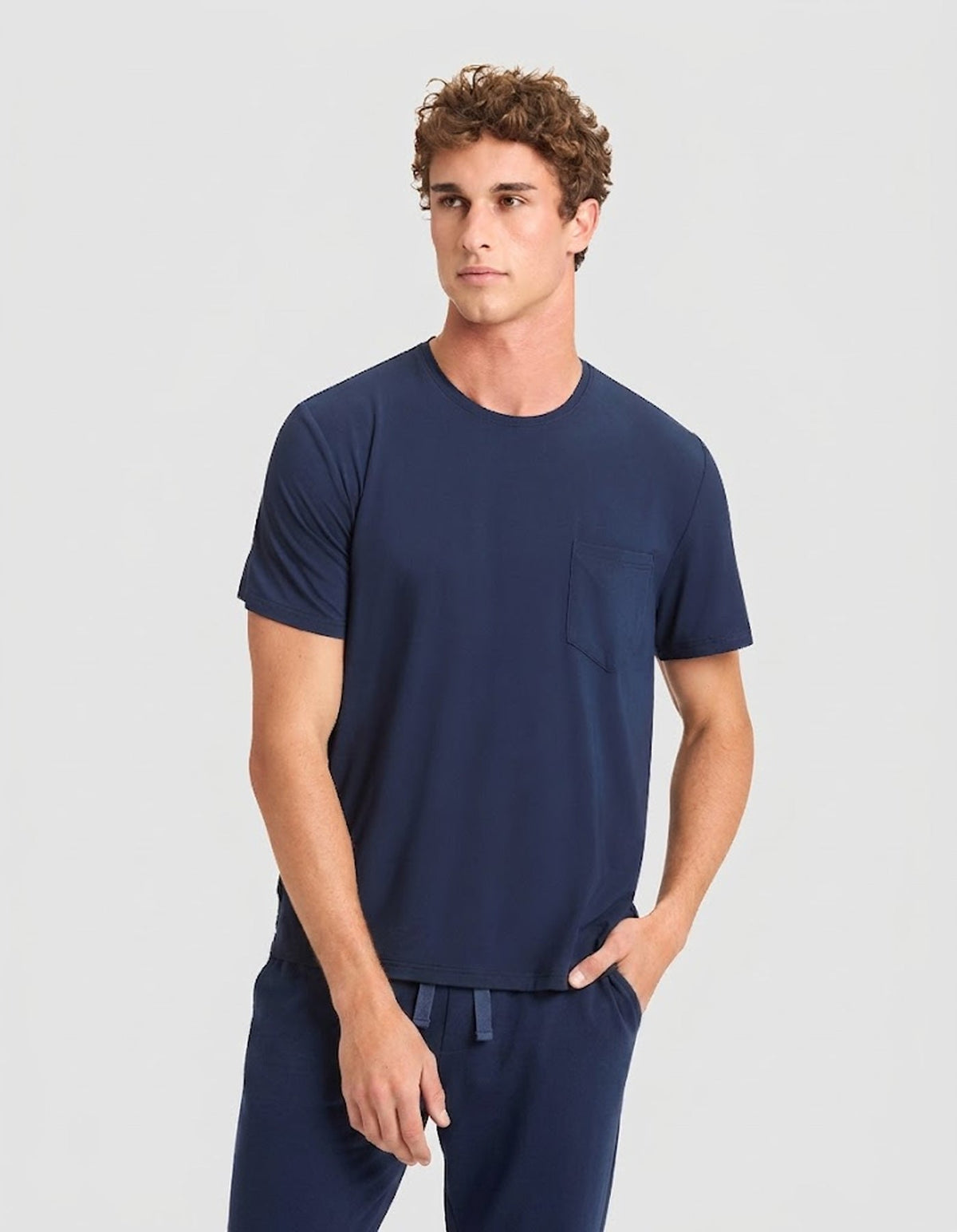 Cozy Earth Bamboo Stretch-Knit Short Sleeve Tee & Pant Pajama Set