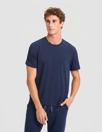 Cozy Earth Bamboo Stretch-Knit Short Sleeve Tee & Pant Pajama Set