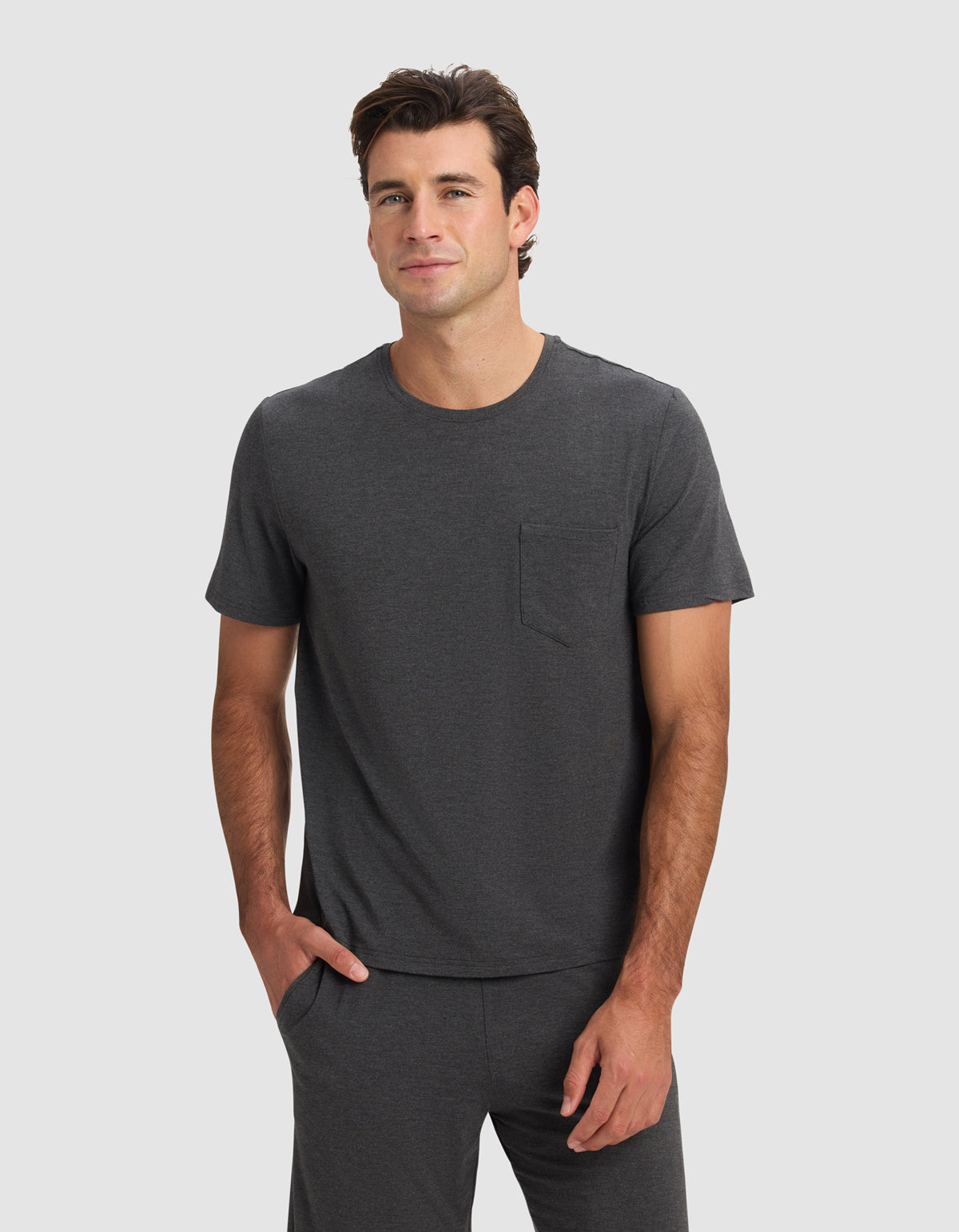 Cozy Earth Bamboo Stretch-Knit Short Sleeve Tee & Pant Pajama Set