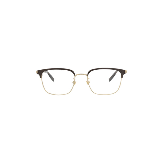 Montblanc Square-Frame Metal Optical Frames 'Gold/Brown'