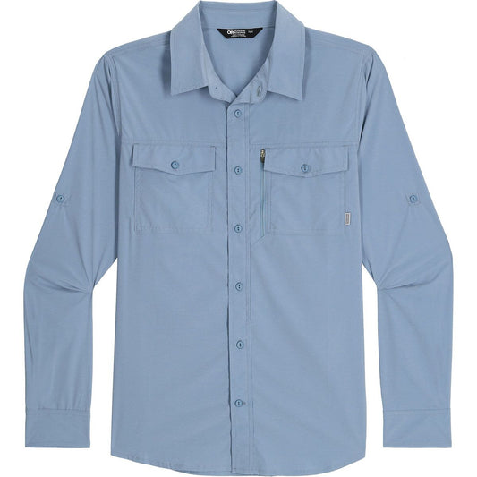 Size L Outdoor Research Way Station Long Sleeve Button Up UPF 30 Shirt