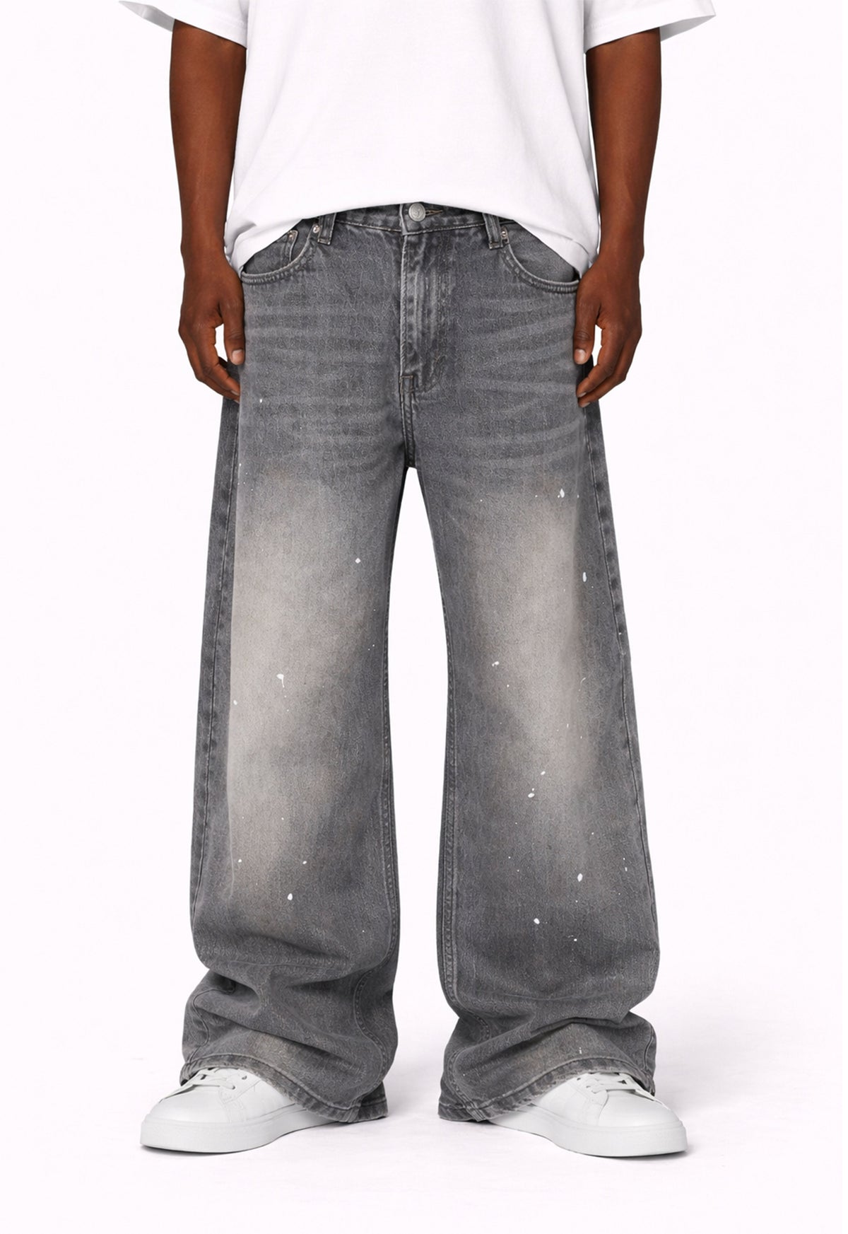 UNDEVELOPED Slate Wideboy Splatter Denim