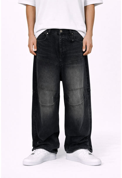 UNDEVELOPED Noir Baggy Biker Denim
