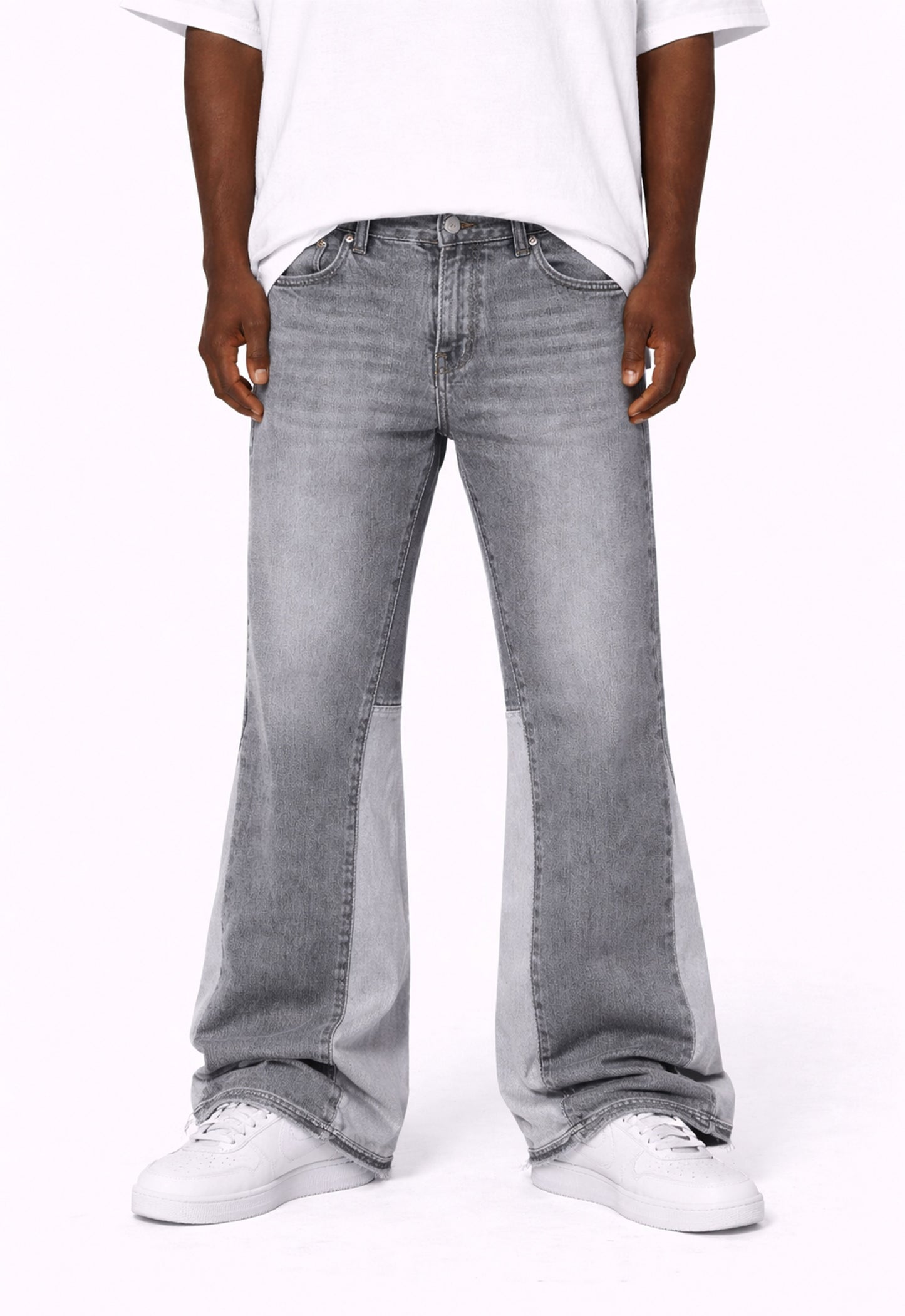 UNDEVELOPED Grey Split Flare Denim