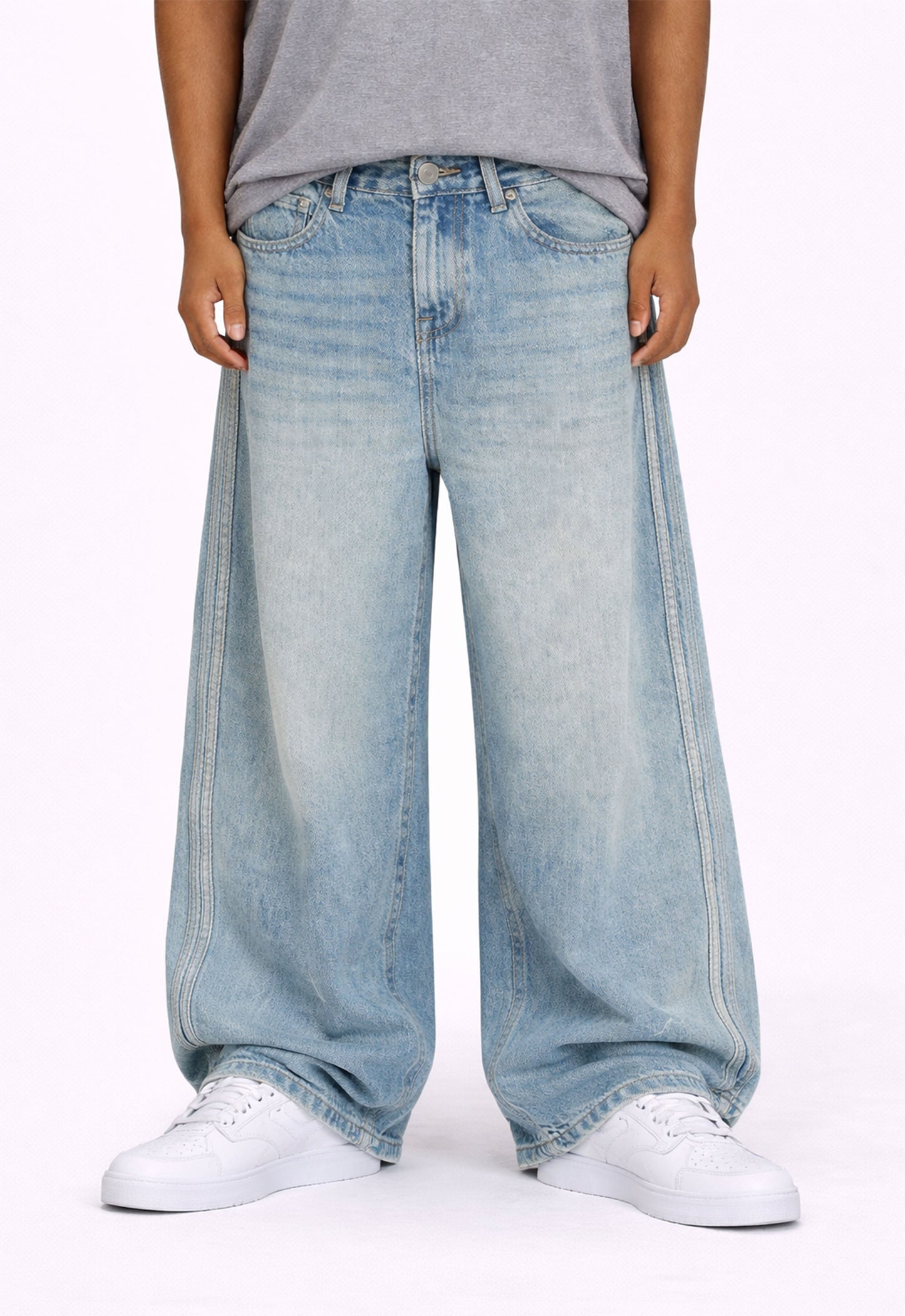 UNDEVELOPED Wideboy Striped Denim