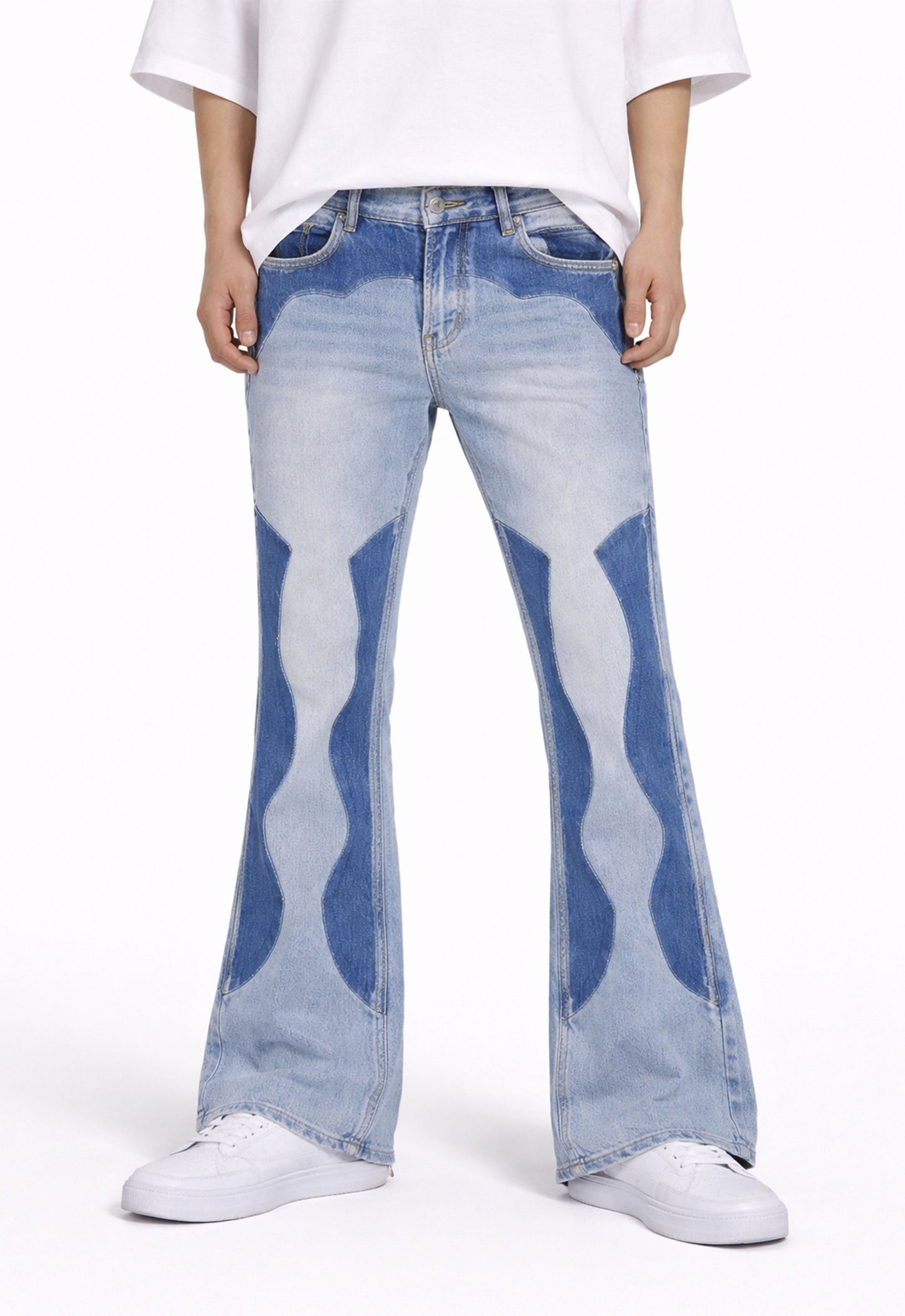 UNDEVELOPED Azul Split Patchwork Denim